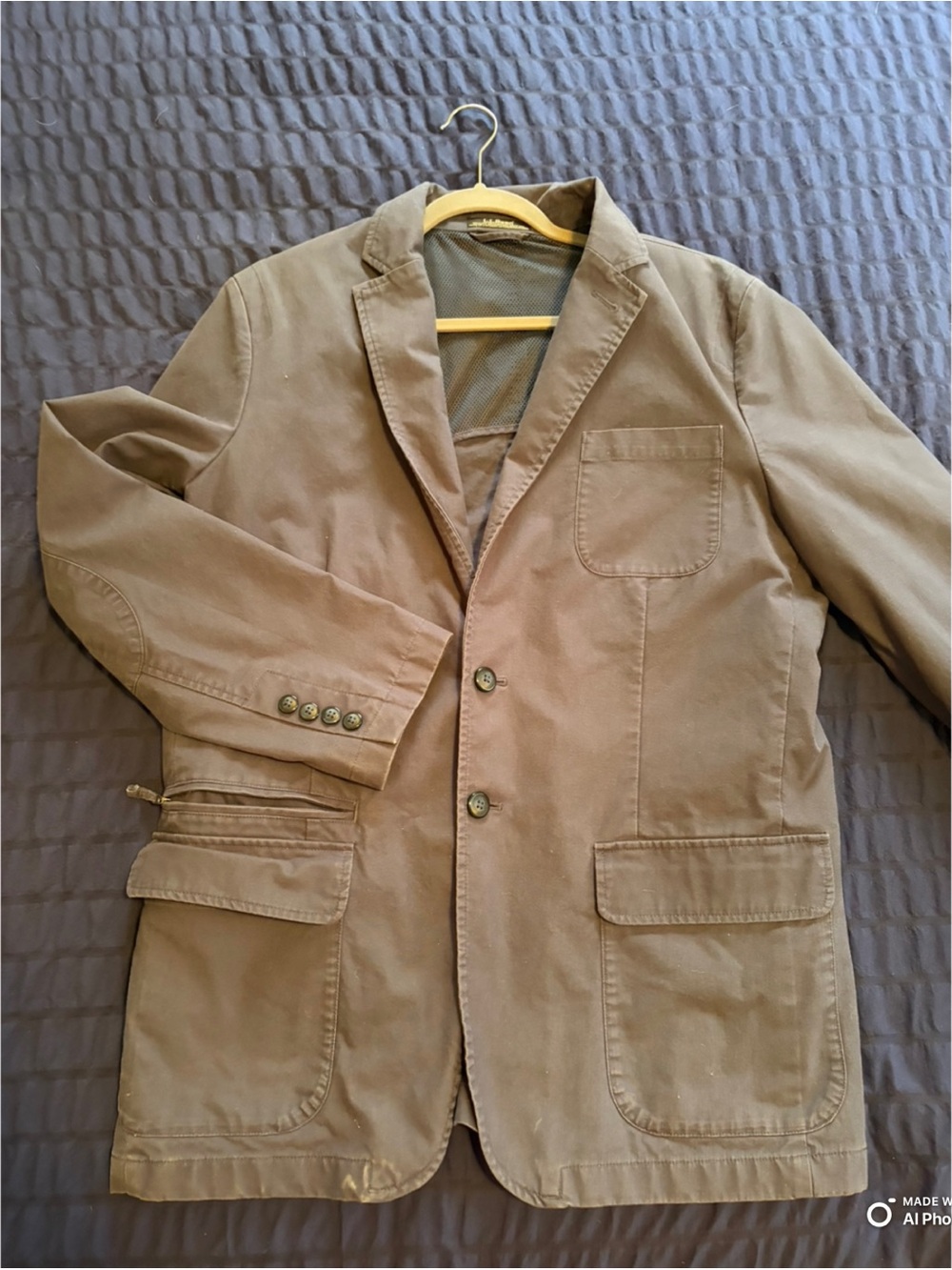 Vintage- L.L. Bean Men's Slate Blue Cotton Lightweight Blazer Jacket